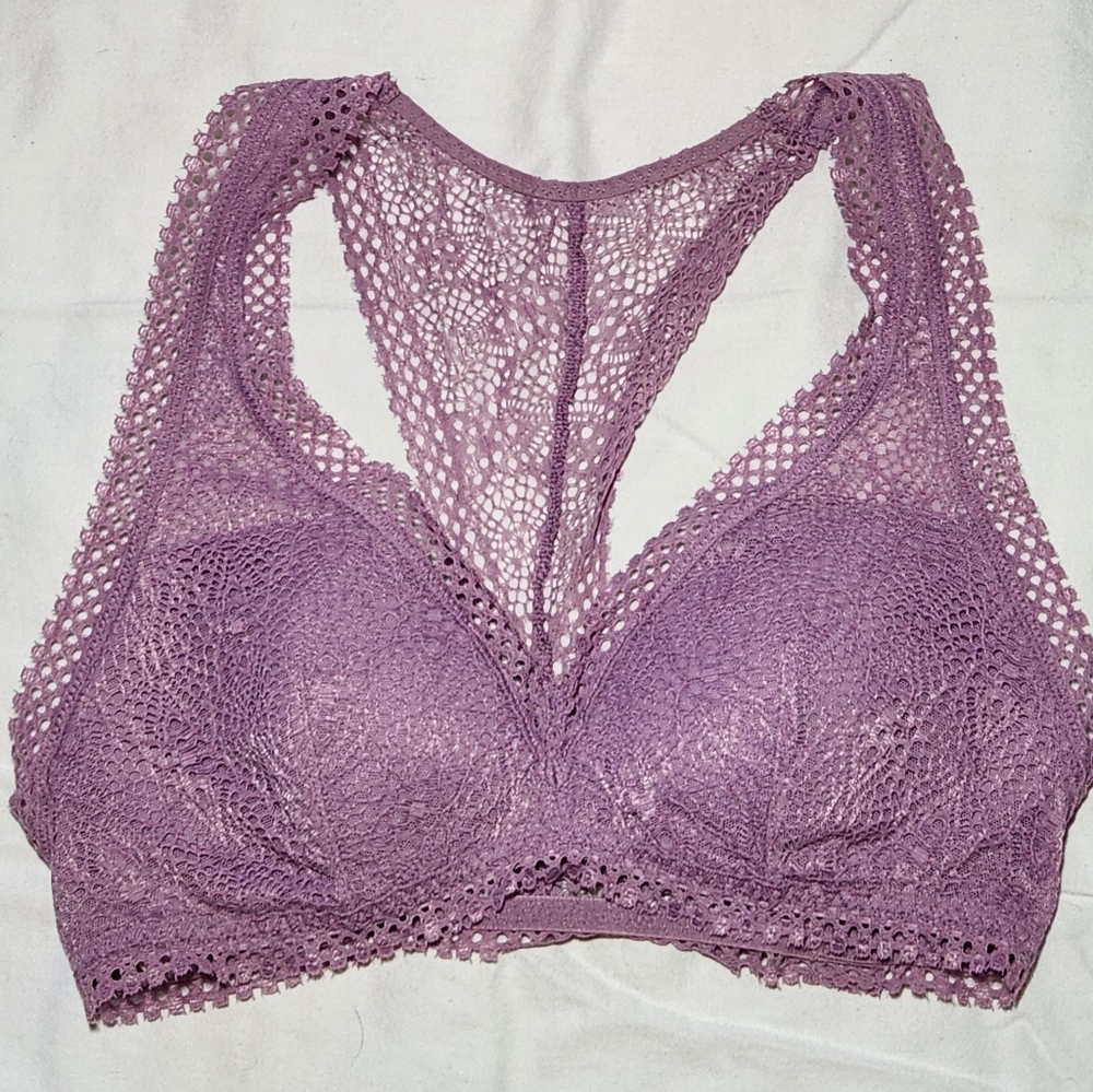 Victoria's Secret Lace Soft Cup Bralette Dusty Purple Size XS